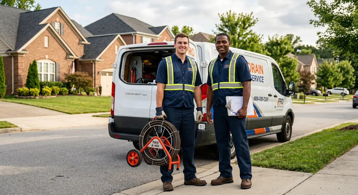 Sewer and drain service team with equipment ready for work in Berkeley